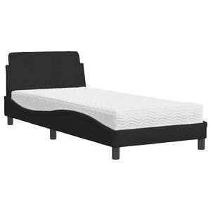 vidaXL Bed met matras "Dover" stof zwart 80x200 cm