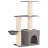 vidaXL Kattenboom met sisal krabpalen Lichtgrijs 133 cm