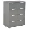vidaXL Dressoir 60x35x80 cm bewerkt hout hoogglans grijs