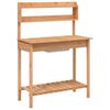vidaXL Oppottafel met spoelbak 147,5x44x139,5 cm vurenhout bruin