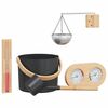 vidaXL Sauna Accessoire Set 5 st Zwart Aluminium en Massief Grenenhout