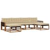 vidaXL Buiten bankenset met kussen 6 pcs Natuurlijk en Beige