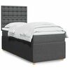 vidaXL Boxspring met matras stof donkergrijs 90x200 cm