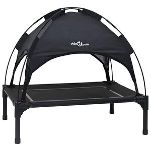 vidaXL Hondenbed 71 x 64 x 71 cm Staal Zwart