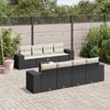 vidaXL 9-delige Loungeset met kussens poly rattan zwart