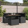 vidaXL Tuin Sofa Set met opslag 5 pcs Zwart Poly riet