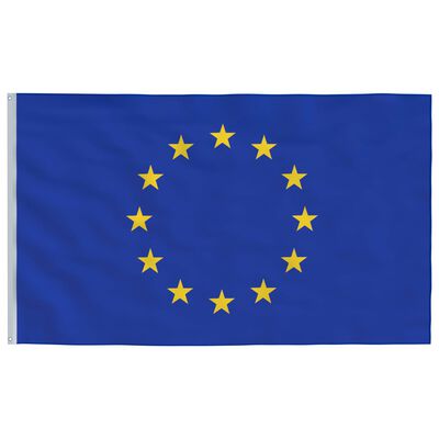 vidaXL Vlag met vlaggenmast Europa 6 m aluminium