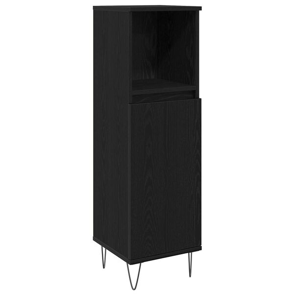 vidaXL Badkamermeubelset met plank 3 pcs Zwart Eiken Bewerkt hout