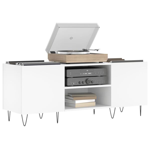 vidaXL Platenkast 121x38x48 cm bewerkt hout wit