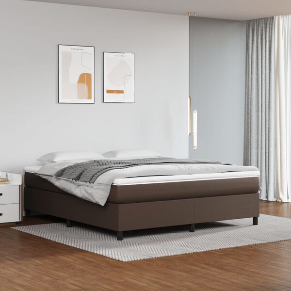 vidaXL Boxspring bed kunstleer bruin 180x200 cm