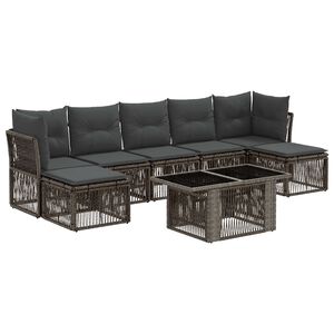 vidaXL Tuinbankenset 8 st Grijs poly rattan