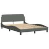 vidaXL Bedframe zonder matras "Hvar" stof donkergrijs 140x190 cm