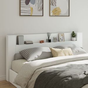 vidaXL Hoofdbordkast met LED-verlichting 220x16,5x103,5 cm wit