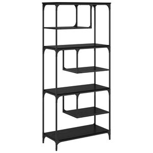 vidaXL Boekenkast 6-laags 81 x 36 x 176 cm Bewerkt hout Zwart eiken