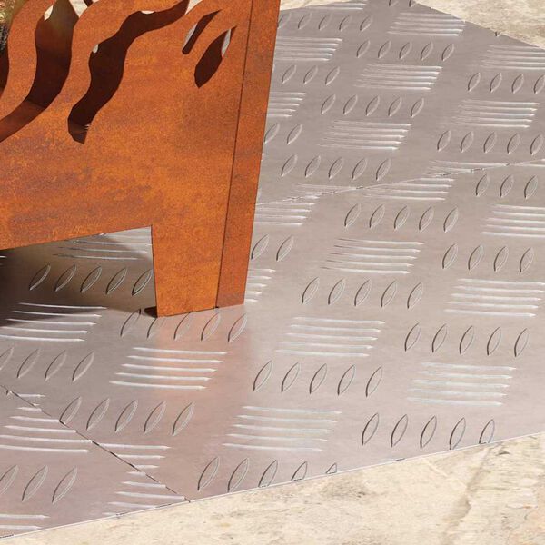 vidaXL Trap Tread Rechthoekig 4 pcs Zilver 60 x 40 cm Aluminium