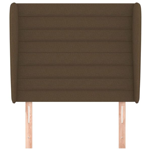 vidaXL Hoofdbord met randen 103x23x118/128 cm stof donkerbruin