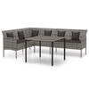 vidaXL 2-delige Tuinset met kussens poly rattan grijs