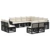 vidaXL Tuinbankenset 11 pcs Zwart en Cream Wit poly rattan