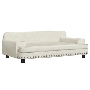 vidaXL Hondenmand 90x53x30 cm fluweel cr&egrave;mekleurig