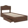 vidaXL Opslag bed met hoofdeinde Bruin Eiken 75 x 190 cm Bewerkt hout