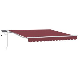 vidaXL Luifel handmatig uittrekbaar met LED 300x250 cm bordeauxrood