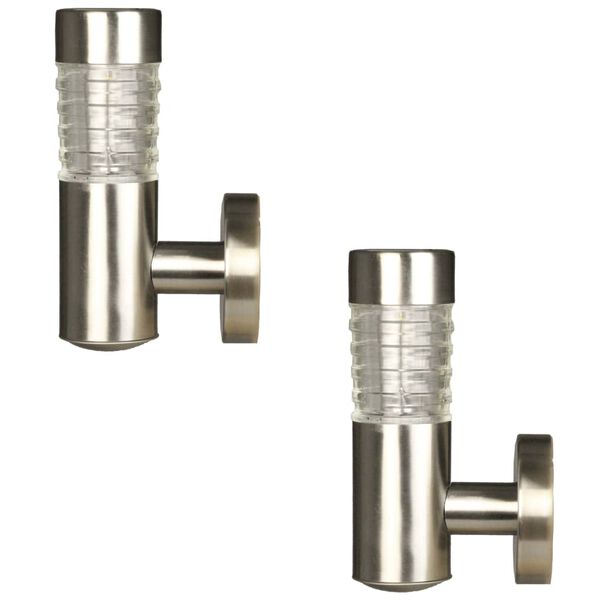 Luxform Solar LED-wandlampen voor buiten Tacoma zilver 2 st 34245