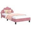 vidaXL Bedframe voor kinderen met hoofdbord Roze 90 x 200 cm Fluweel