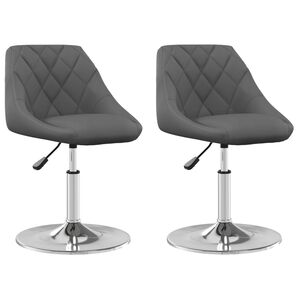 vidaXL Eetkamerstoelen draaibaar 2 st fluweel donkergrijs