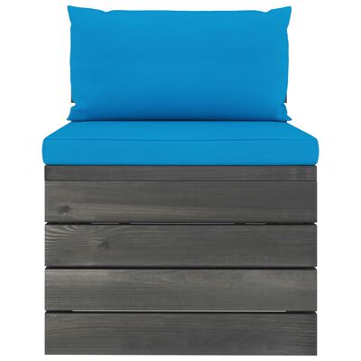 vidaXL 2-delige Loungeset met kussens pallet massief grenenhout