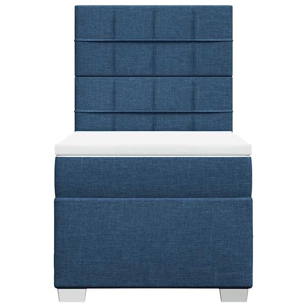 vidaXL Boxspring met matras stof blauw 90x200 cm