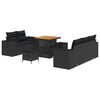 vidaXL Tuin Sofa Set met kussen met opslag 8 pcs Zwart Poly Rattan