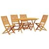 vidaXL Tuin eettafelset 5 pcs Bruin Massief Acaciahout
