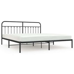 vidaXL Bedframe met hoofdbord metaal zwart 193x203 cm