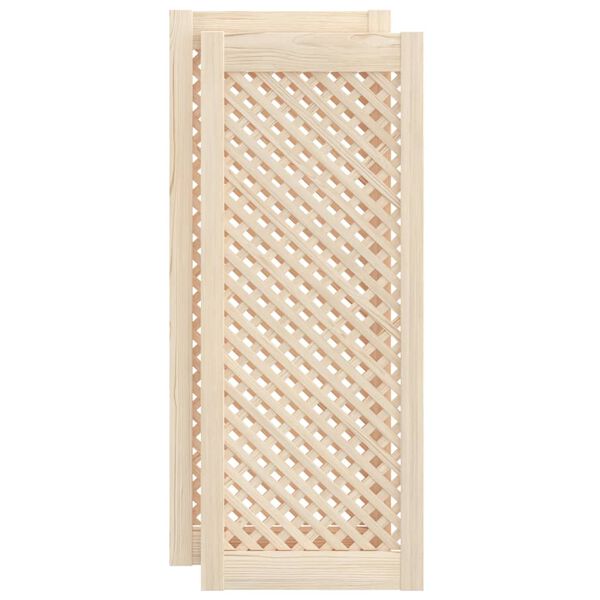 vidaXL Kastdeuren met latwerk 2 st 39,5x99 cm massief grenenhout