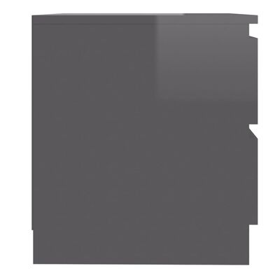 vidaXL Nachtkastje 50x39x43,5 cm spaanplaat hoogglans grijs