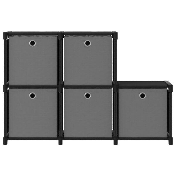 vidaXL Kast met 5 vakken met boxen 103x30x72,5 cm stof zwart