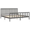 vidaXL Bedframe met hoofdbord massief grenenhout grijs 200x200 cm