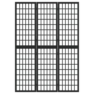 vidaXL Kamerscherm inklapbaar 3 panelen Japanse stijl 120x170 cm zwart