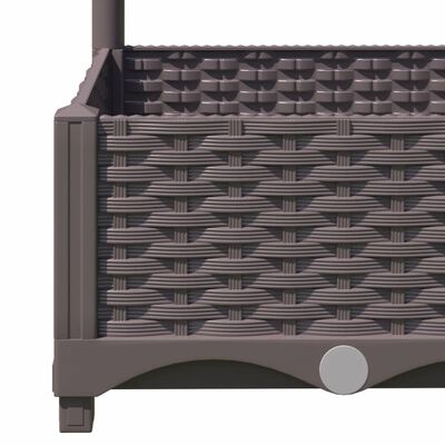 vidaXL Plantenbak met latwerk 120x40x121,5 cm polypropeen bruin