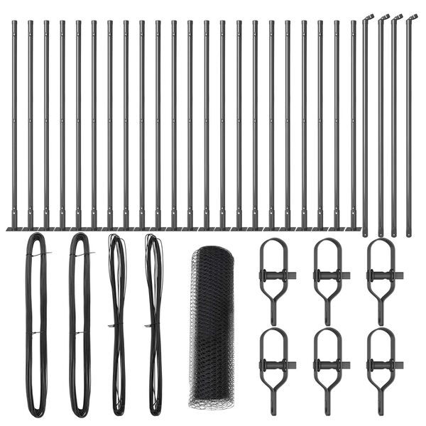 vidaXL Afrasteringspaal Grijs 50 x 0,5 m (25 mm net) Staal en PVC