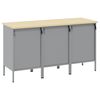 vidaXL Werk Cabinet met lade 3 pcs Zwart en Grijs 150 x 55 x 85 cm