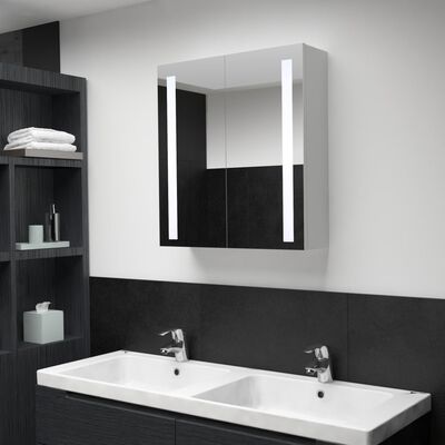 vidaXL Badkamerkast met spiegel en LED 60x14x62 cm