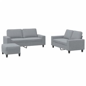 vidaXL 3-delige Loungeset stof lichtgrijs