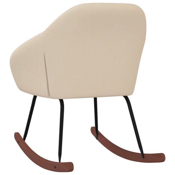 vidaXL Schommelstoel stof cr&egrave;mekleurig