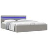 vidaXL Bedframe met opbergruimte en LED stof lichtgrijs 160x200 cm