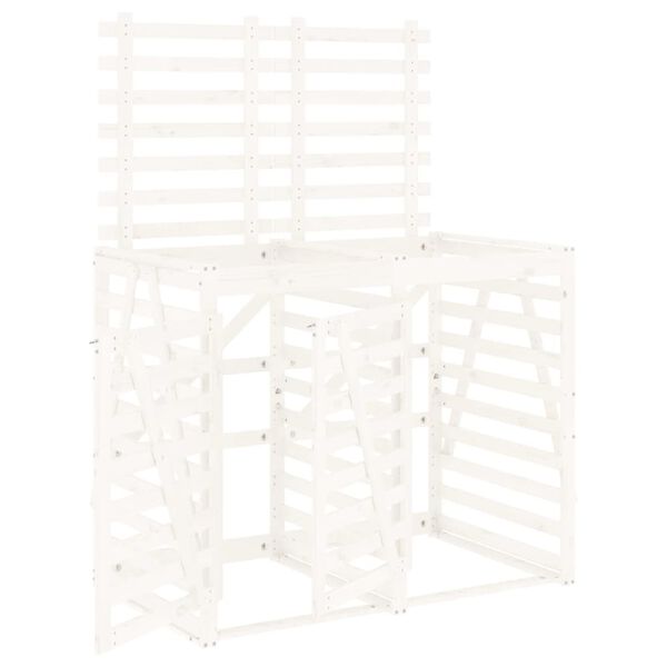 vidaXL Containerberging dubbel massief grenenhout wit