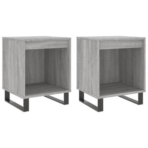 vidaXL Nachtkastjes 2 st 40x35x50 cm bewerkt hout grijs sonoma eiken