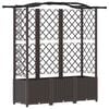 vidaXL Verhoogd Bed met Trellis en Dak Bruin 163 x 40 x 141 cm PP