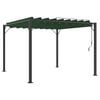 vidaXL Gazebo met luifeldak 3 x 3 x 2,14 m Groen Stof en Aluminium