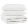 vidaXL Dekbed met kussen 3 pcs Wit Microvezel